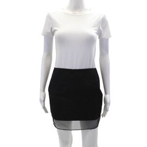 GAUGE81 Womens Textured Zip Sheer Lined Mini Skirt Black Size 08
